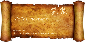 Füri Norbert névjegykártya