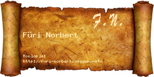 Füri Norbert névjegykártya